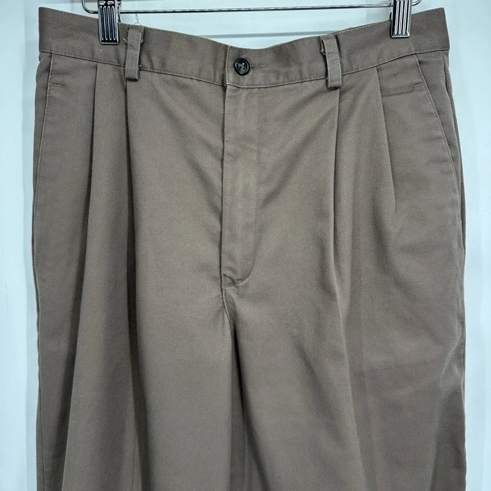 Vintage Dockers Classic Khakis Pants Mens 12x29S Brown Pleated Cotton Chino USA